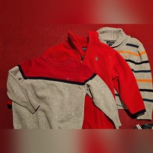 Lot of 3 Boys Nautica Tommy Hilfiger Polo sweaters